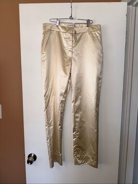 Abercrombie & Fitch Satin Dress Pants in Cream